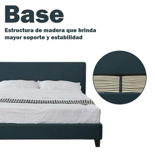 Foto 6 | Ilios Innova | Base Con Cabecera King Size Lino Color Verde