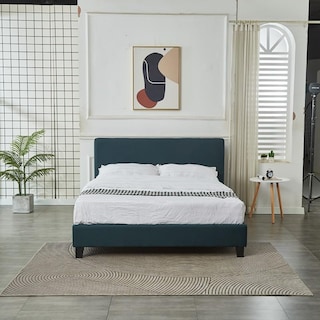 Foto 3 | Ilios Innova | Base Queen Con Cabecera De Madera Tapizada En Lino Color Verde