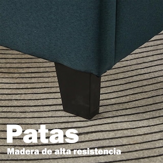 Foto 7 | Ilios Innova | Base Queen Con Cabecera De Madera Tapizada En Lino Color Verde