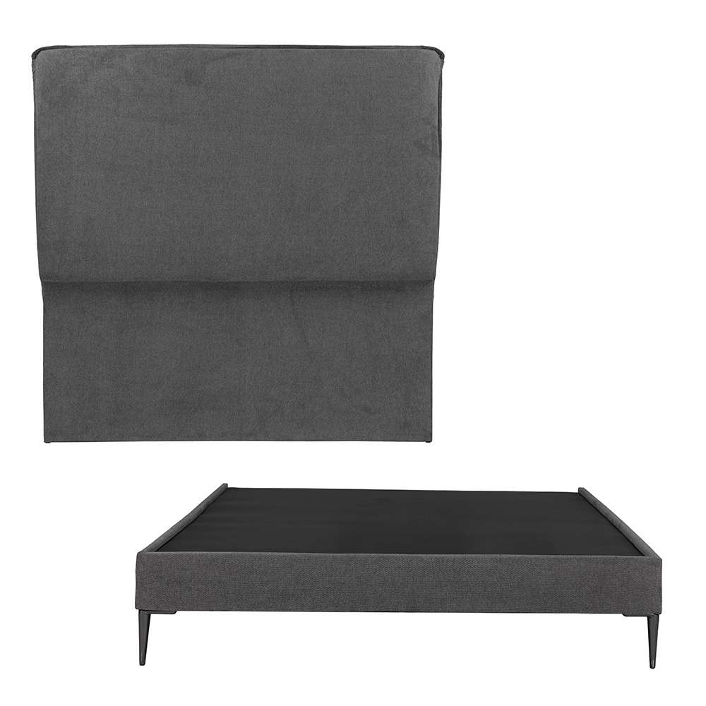 Cabecera Dicasa Split + Base Cama Slim Gris Individual