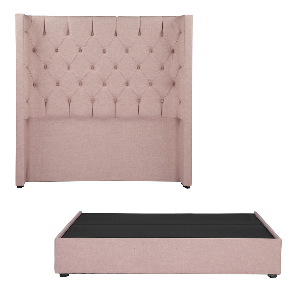 Foto 2 pulgar | Cabecera Dicasa Tartuk + Base Cama Pink King Size