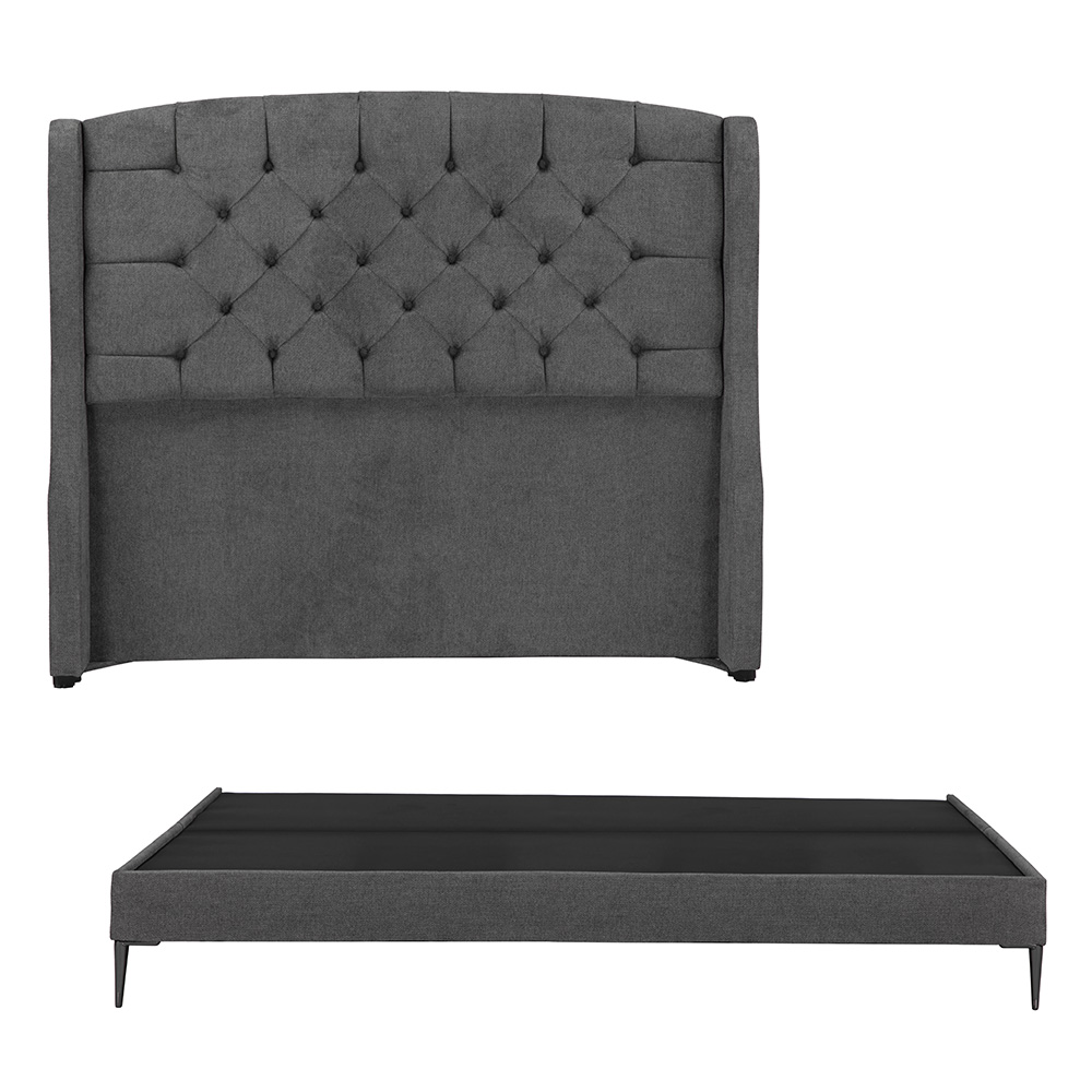 Foto 2 pulgar | Cabecera Dicasa Sitka + Base Cama Slim Gris King Size
