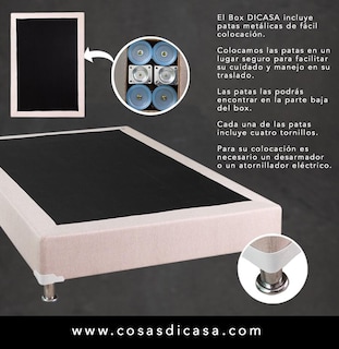 Foto 6 | Cabecera Dicasa Capri + Box Gris Matrimonial