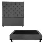 Cabecera Dicasa Capri + Box Gris Queen Size