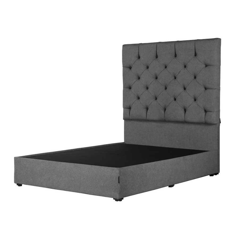 Cabecera Dicasa Capri + Base Cama Gris Queen Size