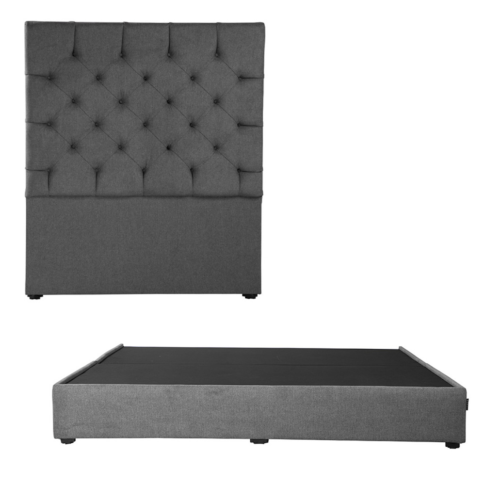 Foto 2 pulgar | Cabecera Dicasa Capri + Base Cama Gris King Size