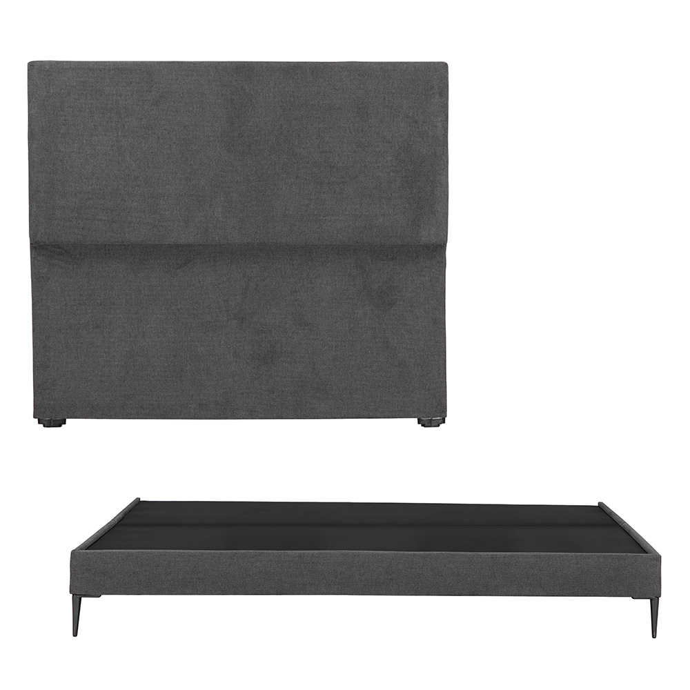 Cabecera Dicasa Myko + Base Cama Slim Gris King Size