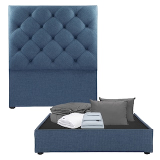 Foto 1 | Cabecera Dicasa Ikki Azul + Base Cama Queen Size + Almohada 2pack + Protector Cloud + Sabanas Softy + Edredon Homy