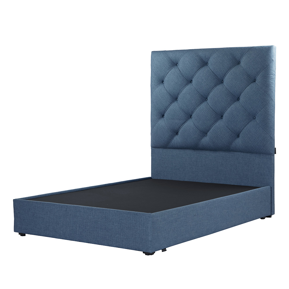 Foto 3 pulgar | Cabecera Dicasa Ikki Azul + Base Cama Matrimonial + Almohada 2pack + Protector Cloud + Sabanas Softy + Edredon Homy