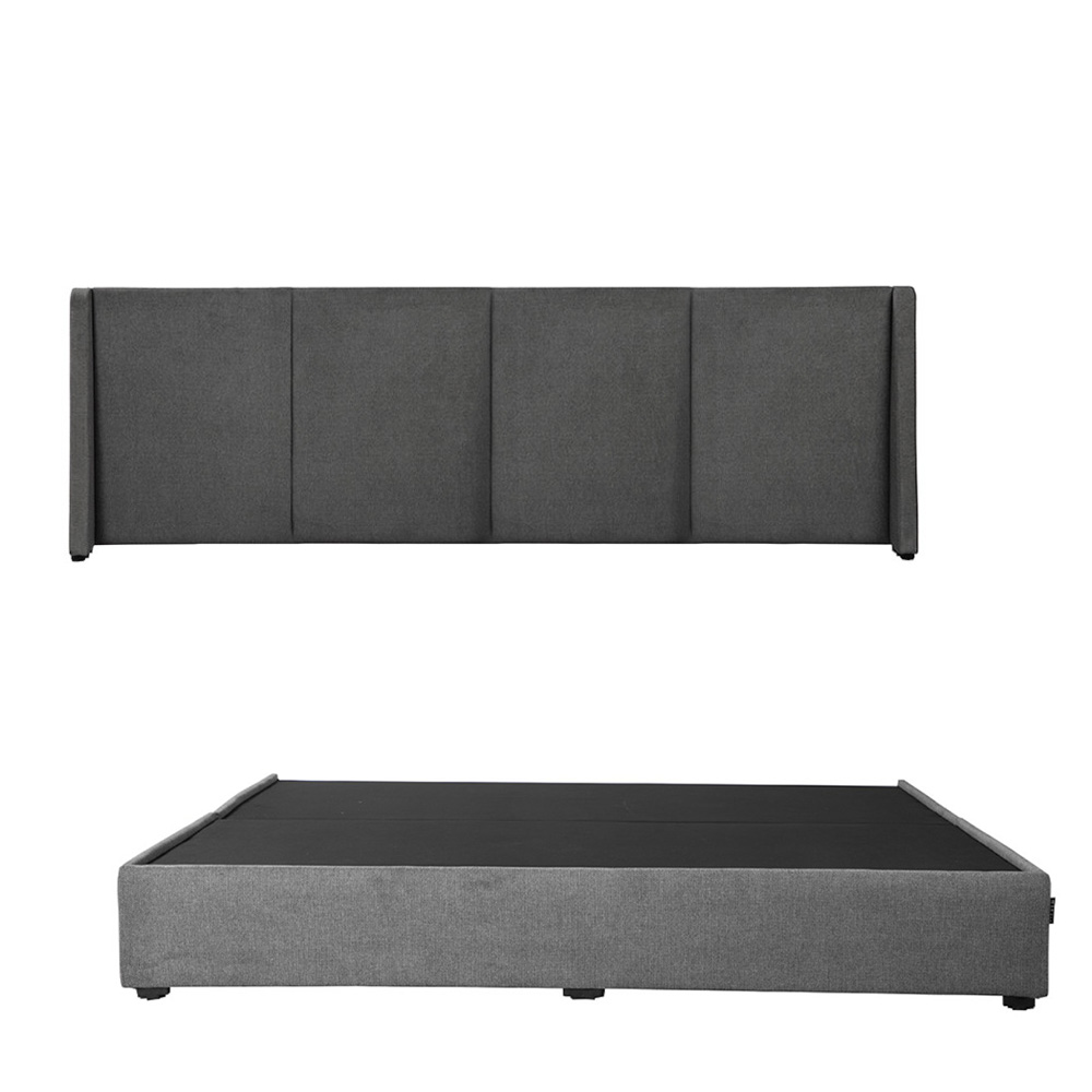 Foto 3 pulgar | Cabecera Dicasa Milan Gris + Base Cama King Size + Almohada 2pack + Protector Cloud + Sabanas Softy