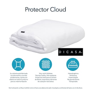 Foto 5 | Cabecera Dicasa Capri Arena + Base Cama Matrimonial + Almohada 2pack + Protector Cloud + Sabanas Softy
