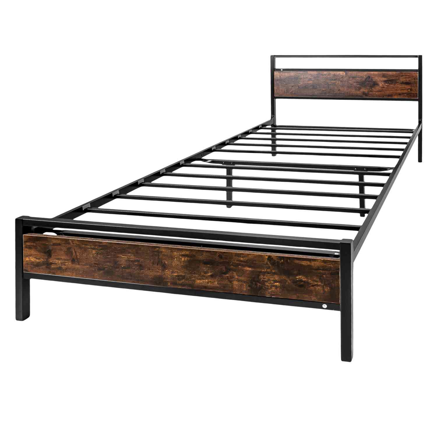 Base Cama Country Tipo Madera Individual Moderna Metal Acero Houzer