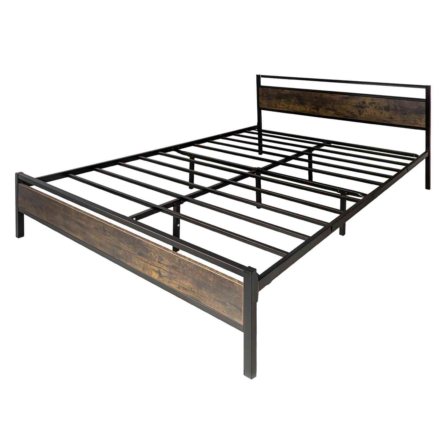 Base Cama Queen Country Tipo Madera Moderna Metal Acero Houzer