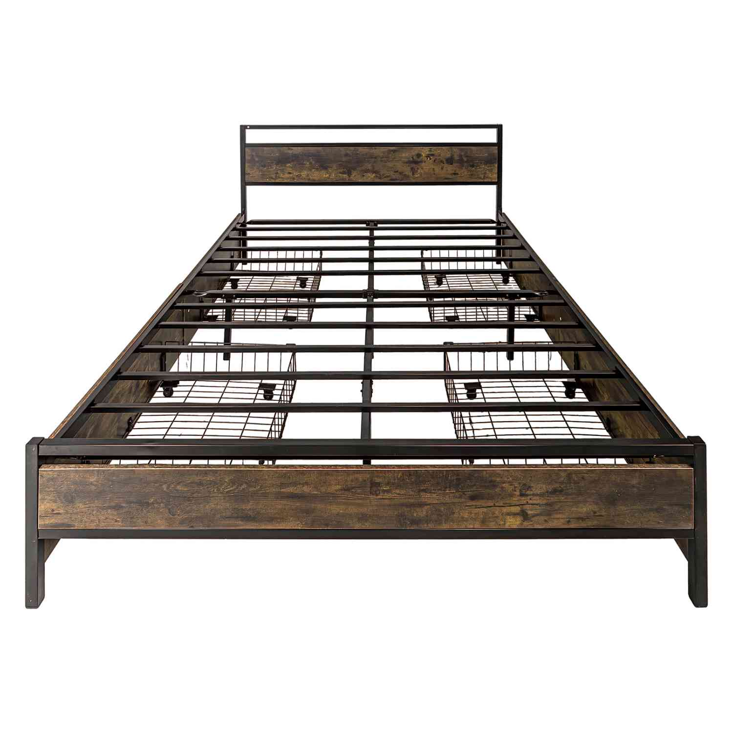 Foto 3 pulgar | Base Cama Queen Country Tipo Madera Cajones Metal Acero Houzer