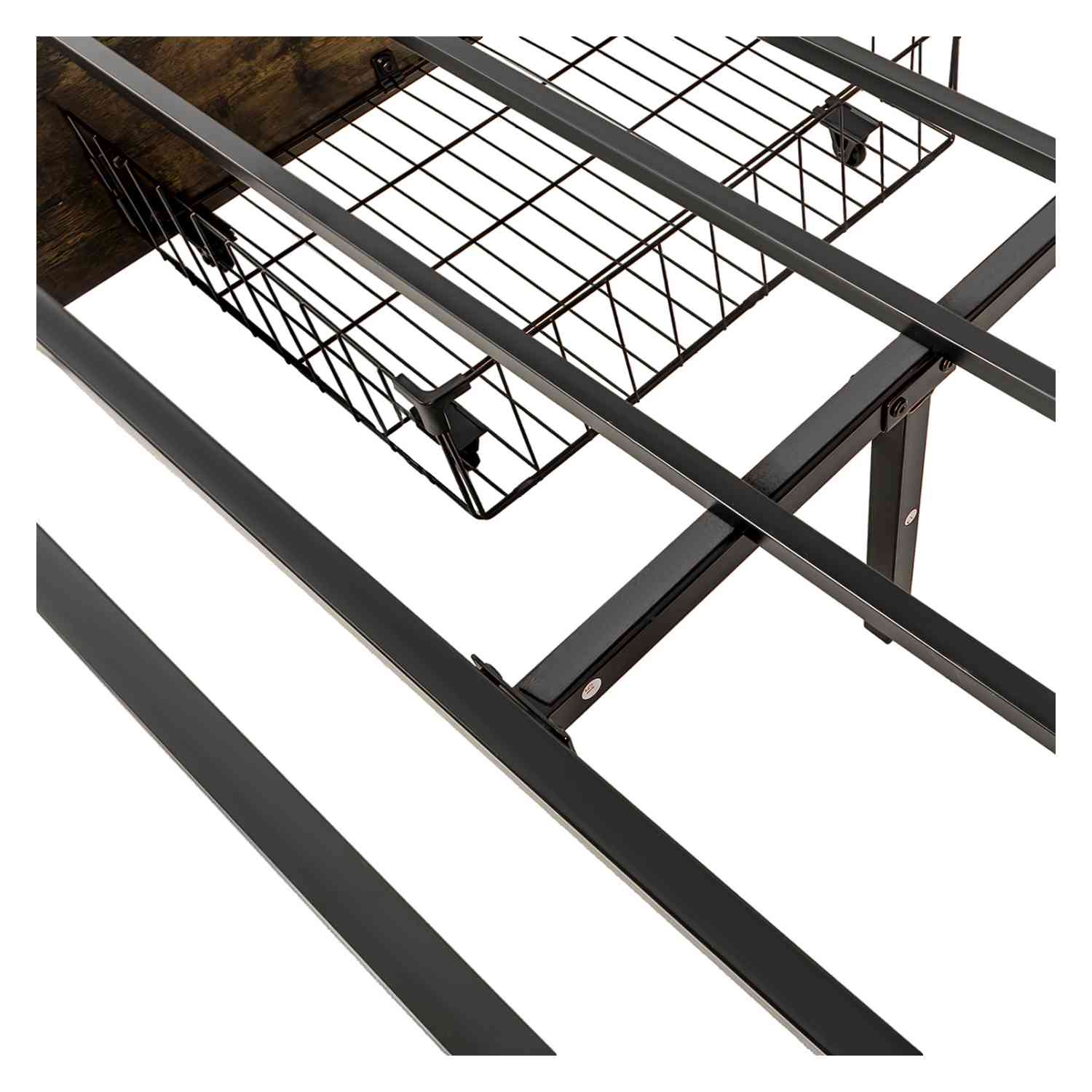 Foto 5 pulgar | Base Cama Queen Country Tipo Madera Cajones Metal Acero Houzer