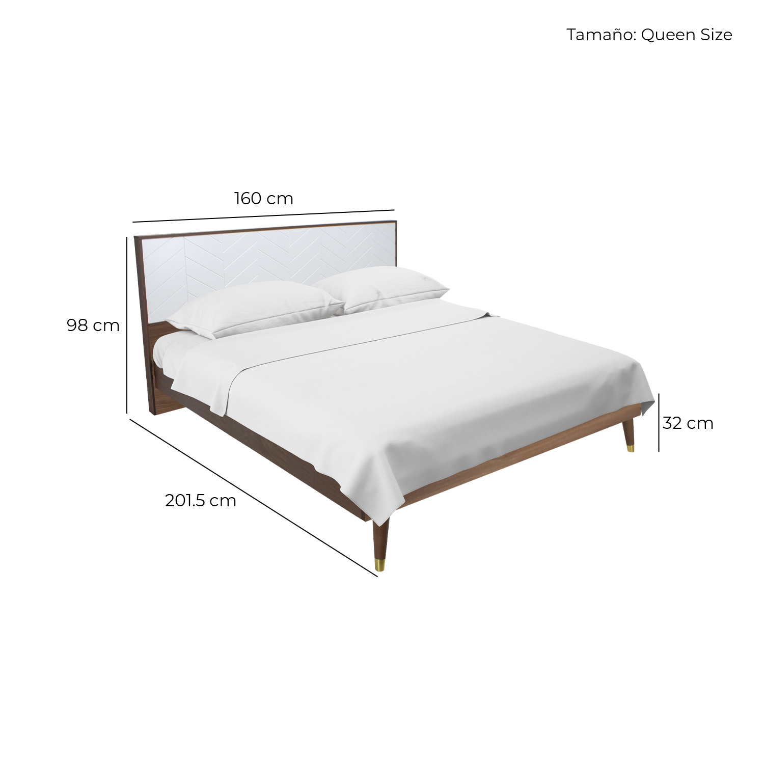 Foto 8 pulgar | Cama Queen Size Teramo S51 Nogal