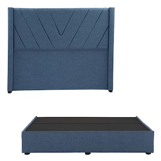 Foto 1 | Cabecera Dicasa Aurora + Base Cama Azul King Size