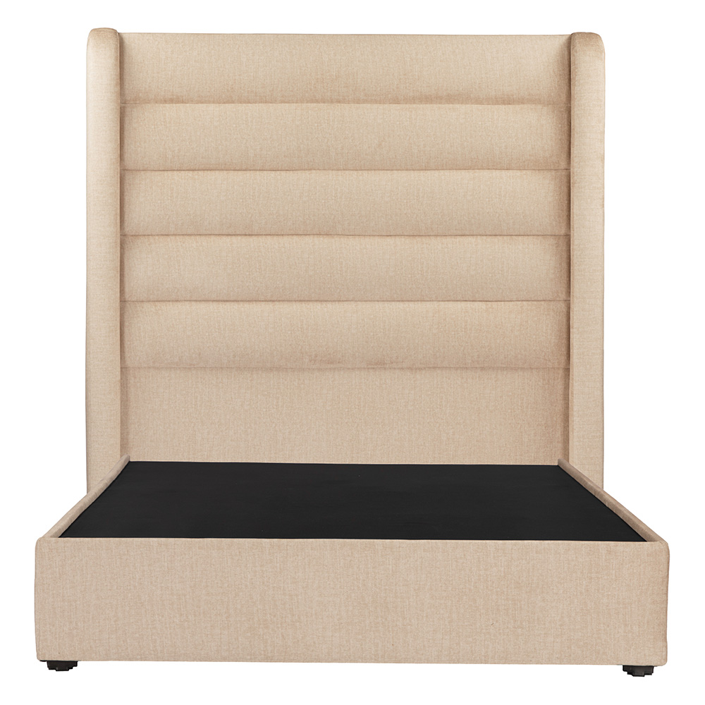 Cabecera Dicasa Polar Beige + Base Cama Beige Matrimonial