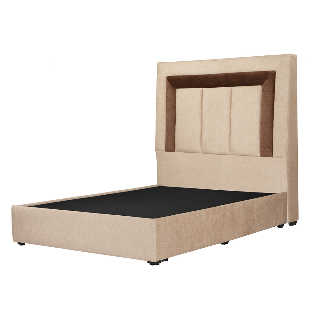 Foto 3 pulgar | Cabecera Dicasa Bora Beige con Café + Base Cama Beige Matrimonial