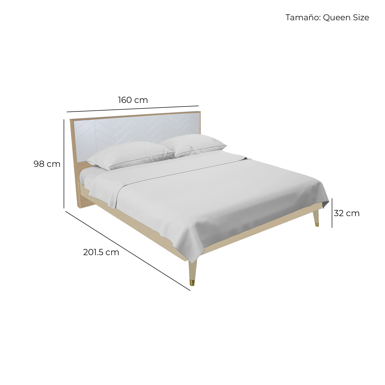 Foto 7 pulgar | Cama Queen Size Teramo S51 Encino