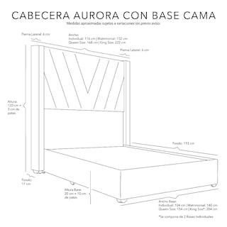 Foto 4 | Cabecera Dicasa Aurora Negro Matrimonial + Base Cama Negro