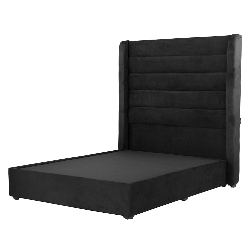 Cabecera Dicasa Polar Negro + Base Cama Negro Individual