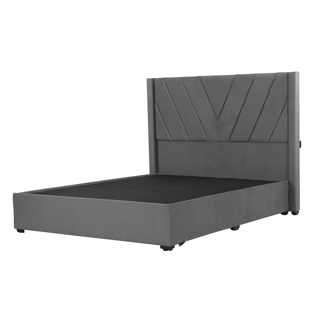 Cabecera Dicasa Aurora Gris + Base Cama Gris Matrimonial