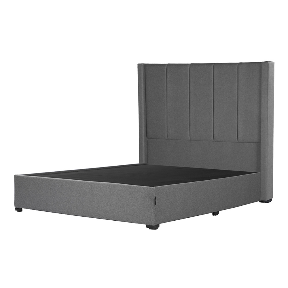 Cabecera Dicasa Nizza Gris + Base Cama Gris Matrimonial