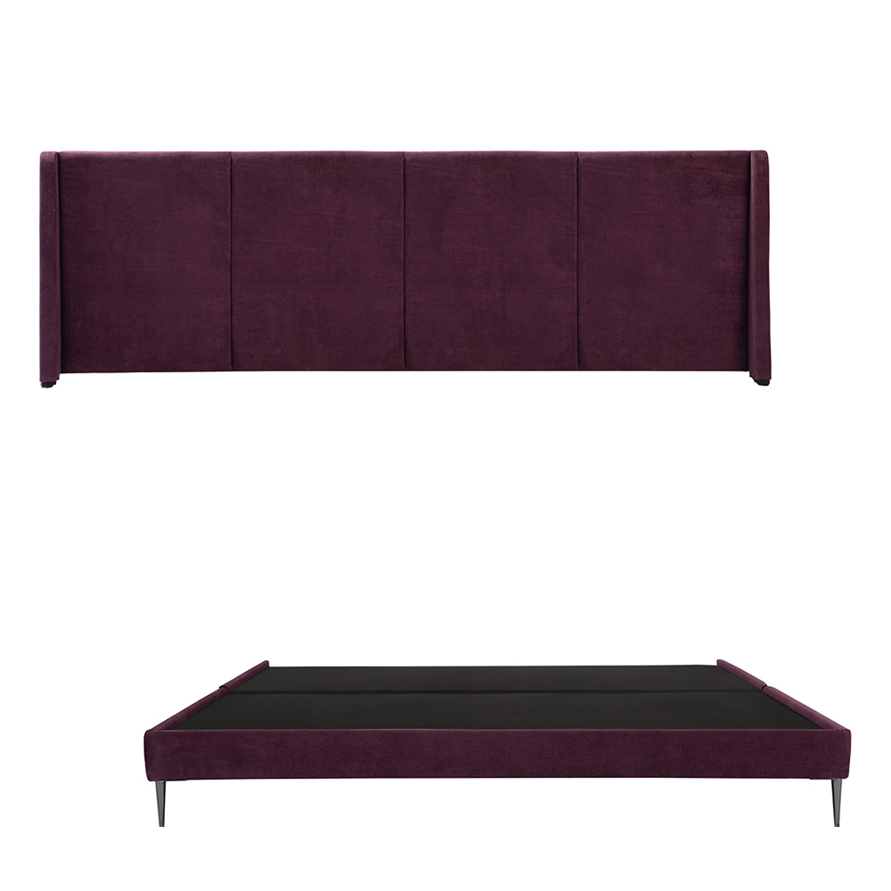 Cabecera Dicasa Milan Morado + Base Cama Slim Morado King Size