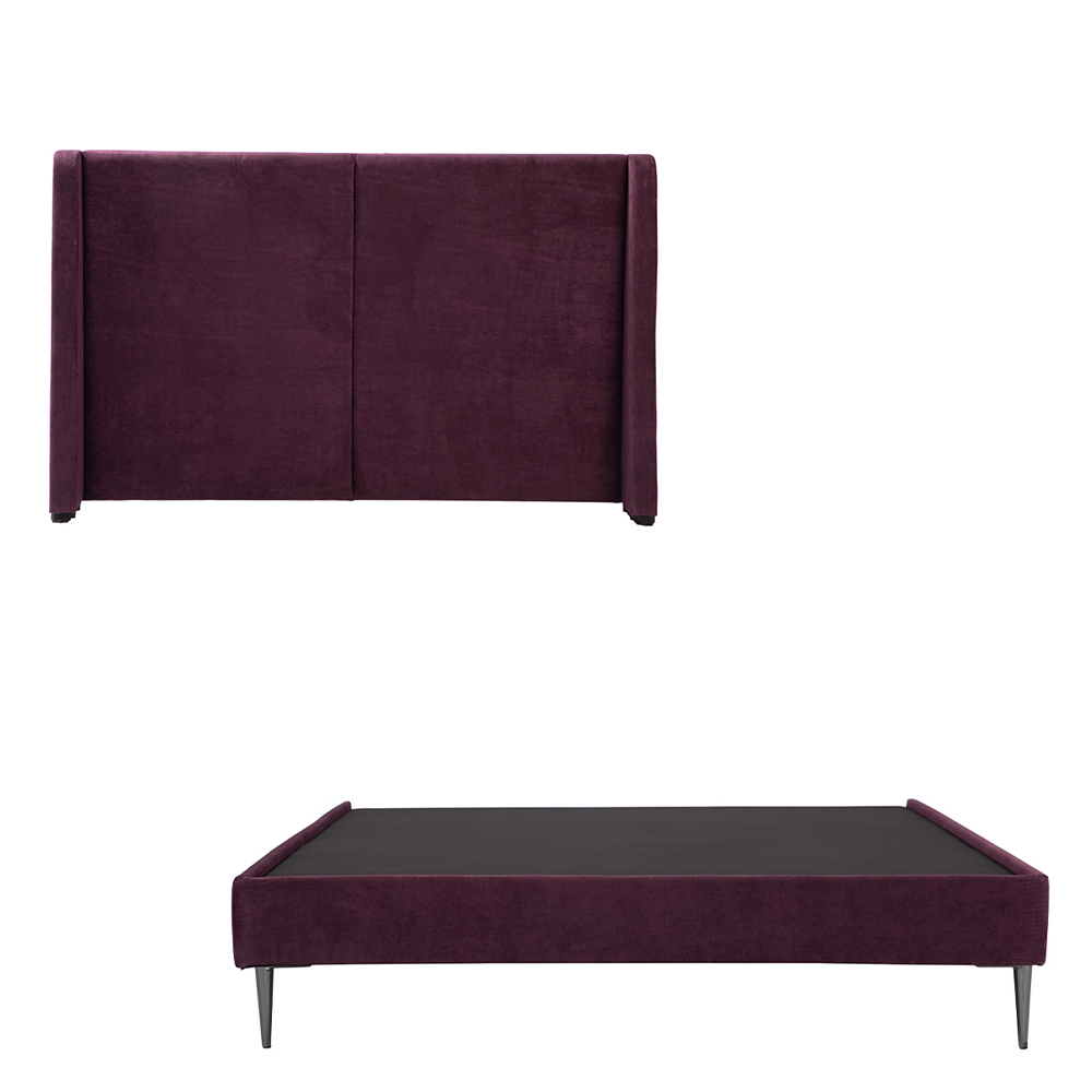 Cabecera Dicasa Milan Morado + Base Cama Slim Morado Matrimonial