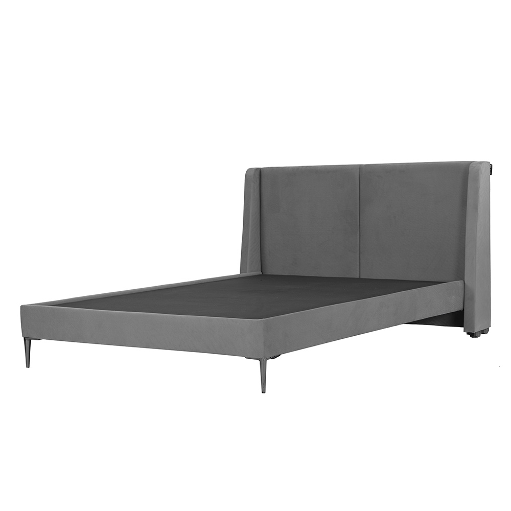 Foto 3 | Cabecera Dicasa Milan Gris + Base Cama Slim Gris Matrimonial
