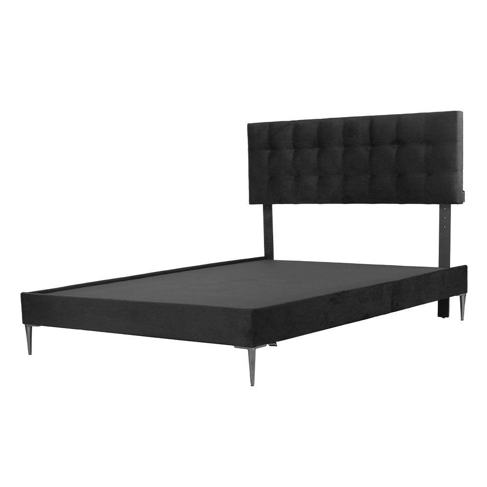 Foto 4 pulgar | Cabecera Catania Negro + Base Cama Slim Negro Matrimonial