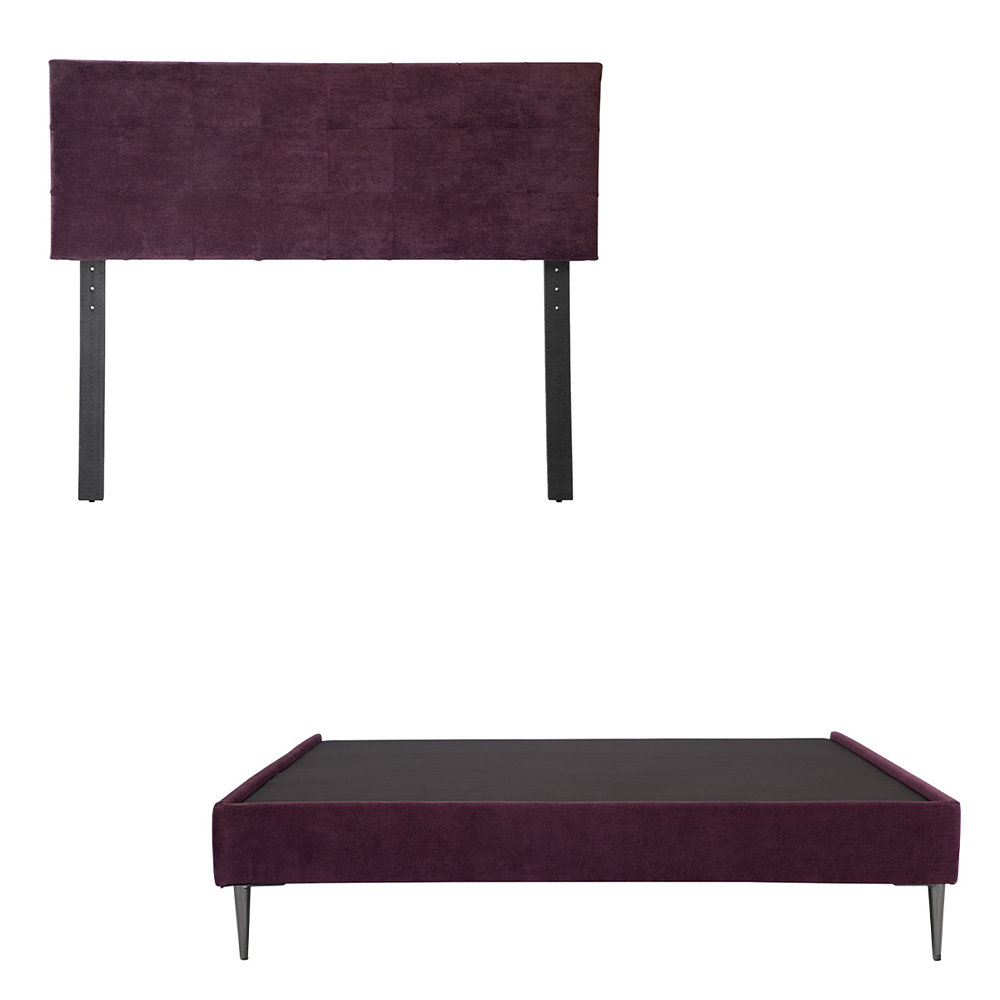 Cabecera Catania Morado + Base Cama Slim Morado Individual