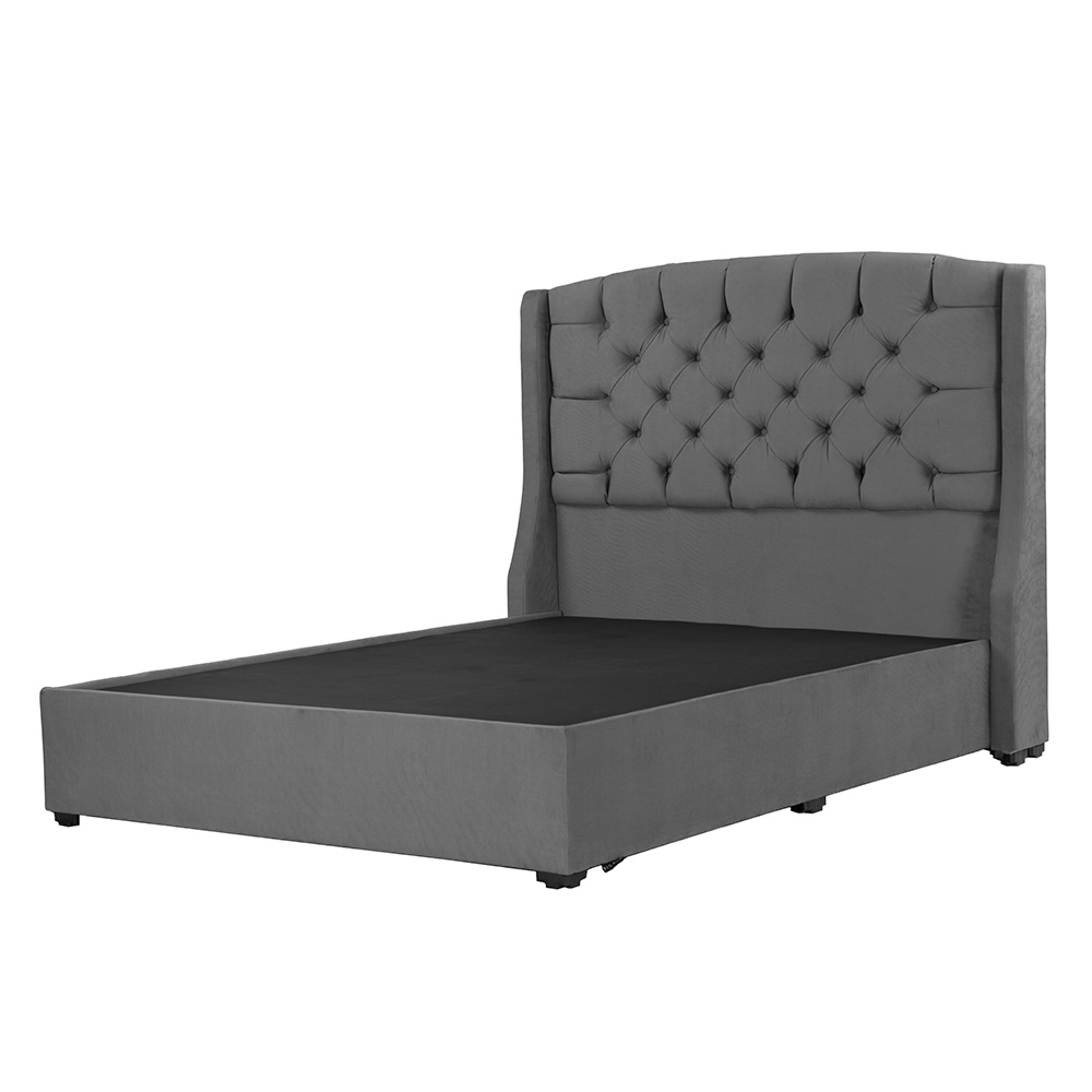 Cabecera Sitka Gris + Base Cama Gris Queen Size