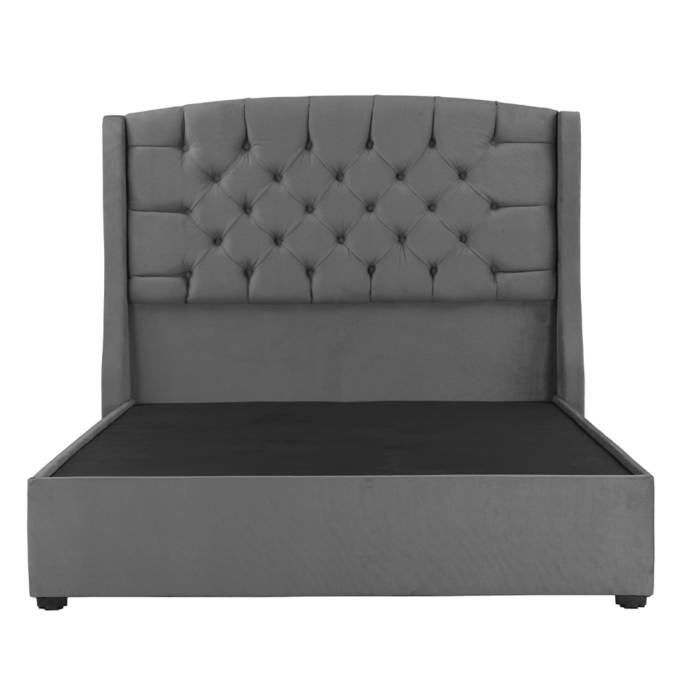 Foto 3 pulgar | Cabecera Sitka Gris + Base Cama Gris Queen Size