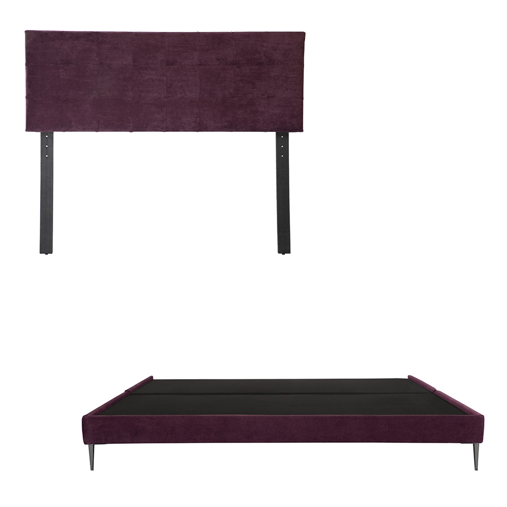 Cabecera Catania Morado + Base Cama Slim Morado King Size
