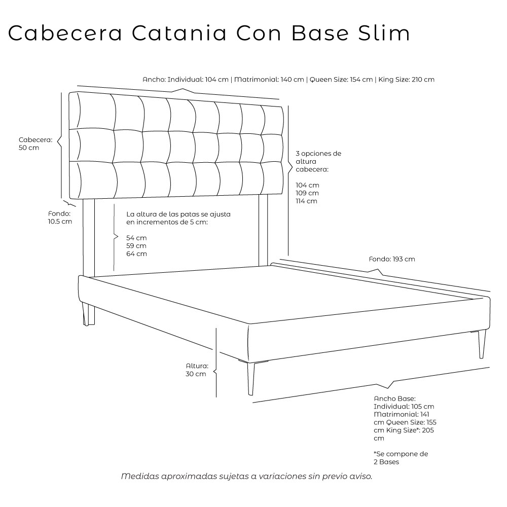 Foto 5 pulgar | Cabecera Catania Morado + Base Cama Slim Morado King Size