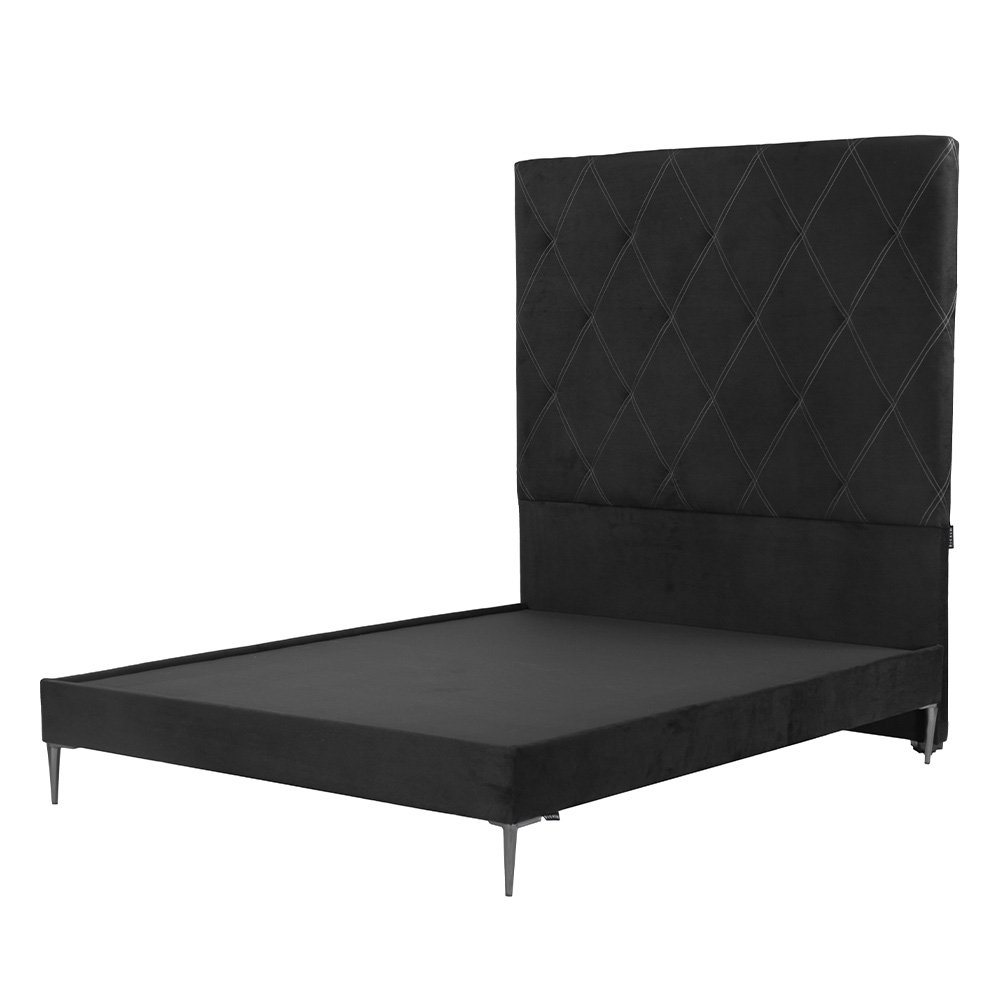 Foto 4 pulgar | Cabecera Oporto Negro + Base Cama Slim Negro Matrimonial