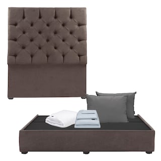 Foto 1 | Cabecera Dicasa Capri Chocolate King Size + Base Cama + Almohada 2pack + Protector Cloud+ Sabanas Softy