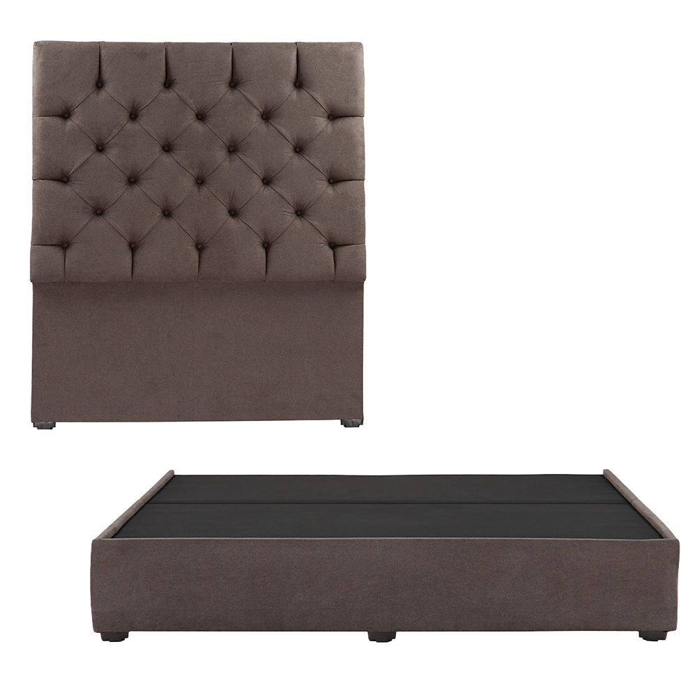 Foto 3 pulgar | Cabecera Dicasa Capri Chocolate King Size + Base Cama + Almohada 2pack + Protector Cloud+ Sabanas Softy