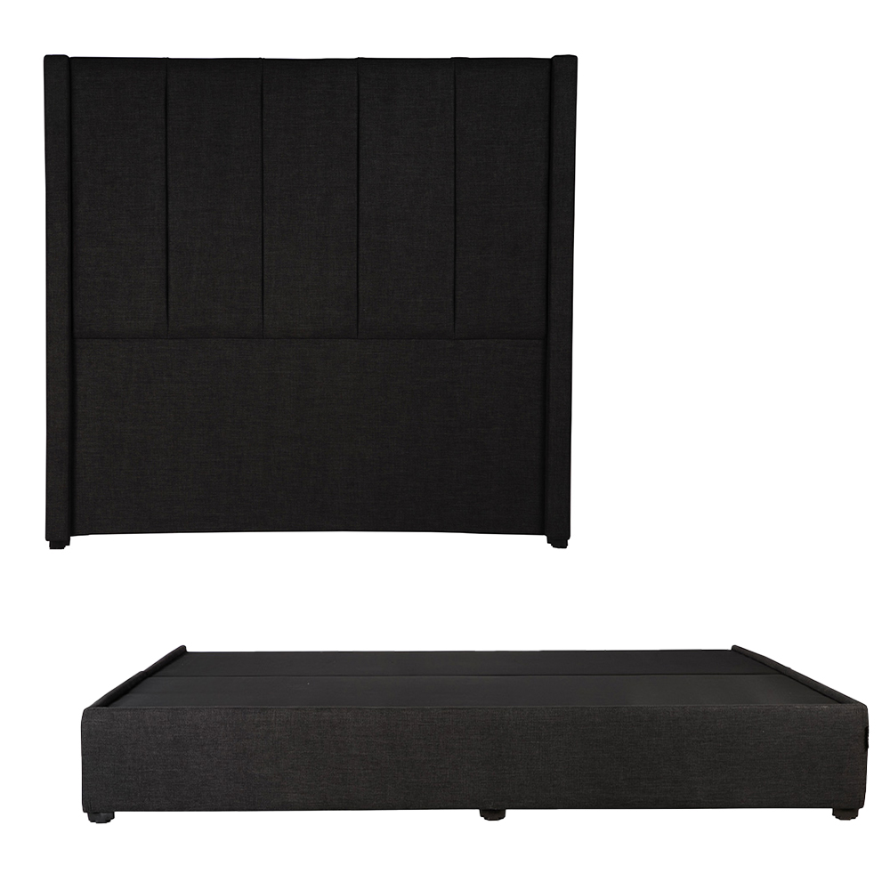 Foto 3 pulgar | Cabecera Dicasa Nizza Negro King Size + Base Cama + Almohada 2pack + Protector Cloud+ Sabanas Softy