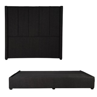 Foto 2 | Cabecera Dicasa Nizza Negro King Size + Base Cama + Almohada 2pack + Protector Cloud+ Sabanas Softy