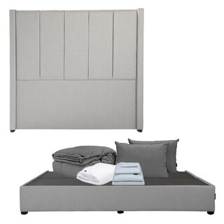 Foto 1 | Cabecera Dicasa Nizza Gris King Size + Base Cama + Almohada 2pack + Protector Cloud + Sabanas Soft + Edredon Homy