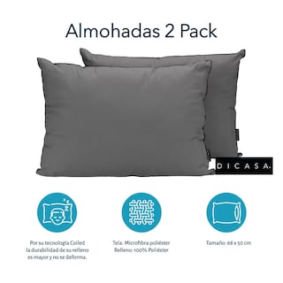 Foto 5 | Cabecera Dicasa Nizza Gris King Size + Base Cama + Almohada 2pack + Protector Cloud + Sabanas Soft + Edredon Homy