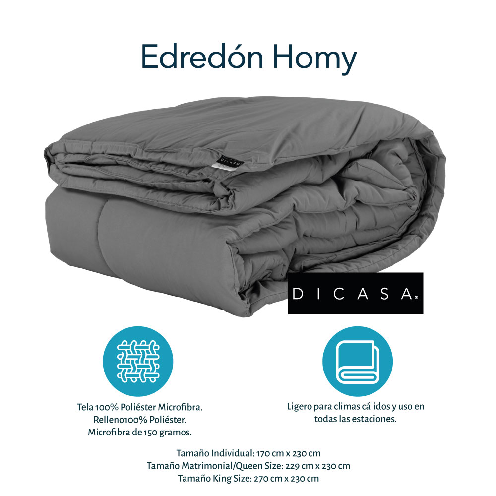 Foto 8 | Cabecera Dicasa Nizza Gris King Size + Base Cama + Almohada 2pack + Protector Cloud + Sabanas Soft + Edredon Homy