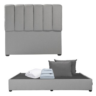 Foto 1 | Cabecera Dicasa Kami Gris King Size + Base Cama + Almohada 2pack + Protector Cloud+ Sabanas Softy
