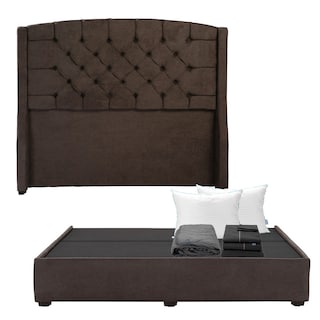 Foto 1 | Cabecera Sitka Chocolate King Size + Base Cama + Almohada Royal Twin + Protector Lux + Sabanas Royal