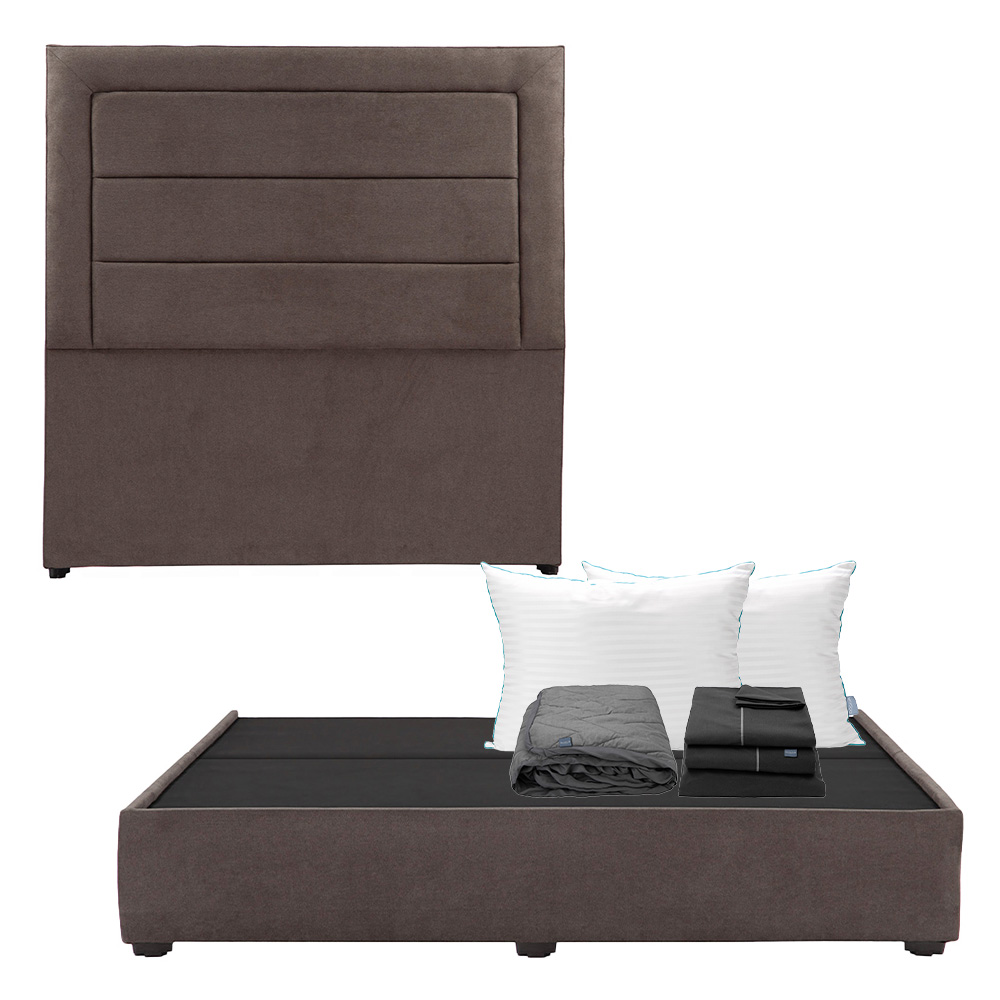 Foto 1 | Cabecera Blend Chocolate King Size + Base Cama + Almohada Royal Twin + Protector Lux + Sabanas Royal