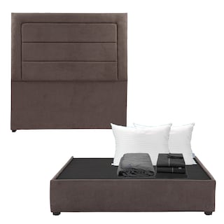 Foto 1 | Cabecera Blend Chocolate Matrimonial + Base Cama + Almohada Royal Twin + Protector Lux + Sabanas Royal