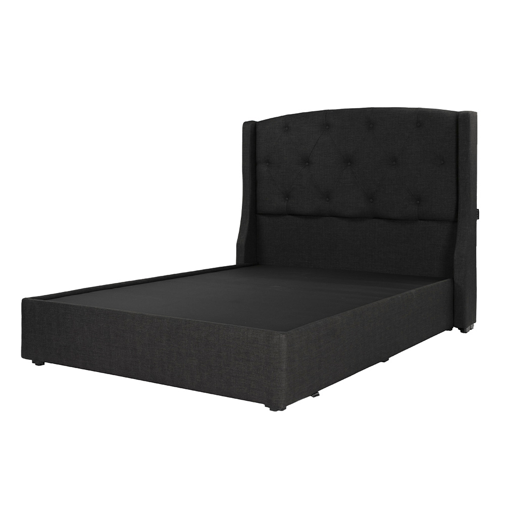 Foto 2 | Cabecera Dicasa Zefyr Negro Queen Size + Base Cama + Almohada 2pack + Protector Cloud + Sabanas Softy + Edredon Homy